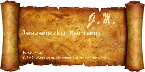 Jeszenszky Mariann névjegykártya