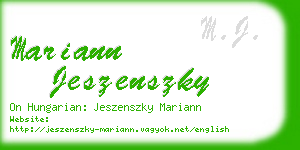 mariann jeszenszky business card